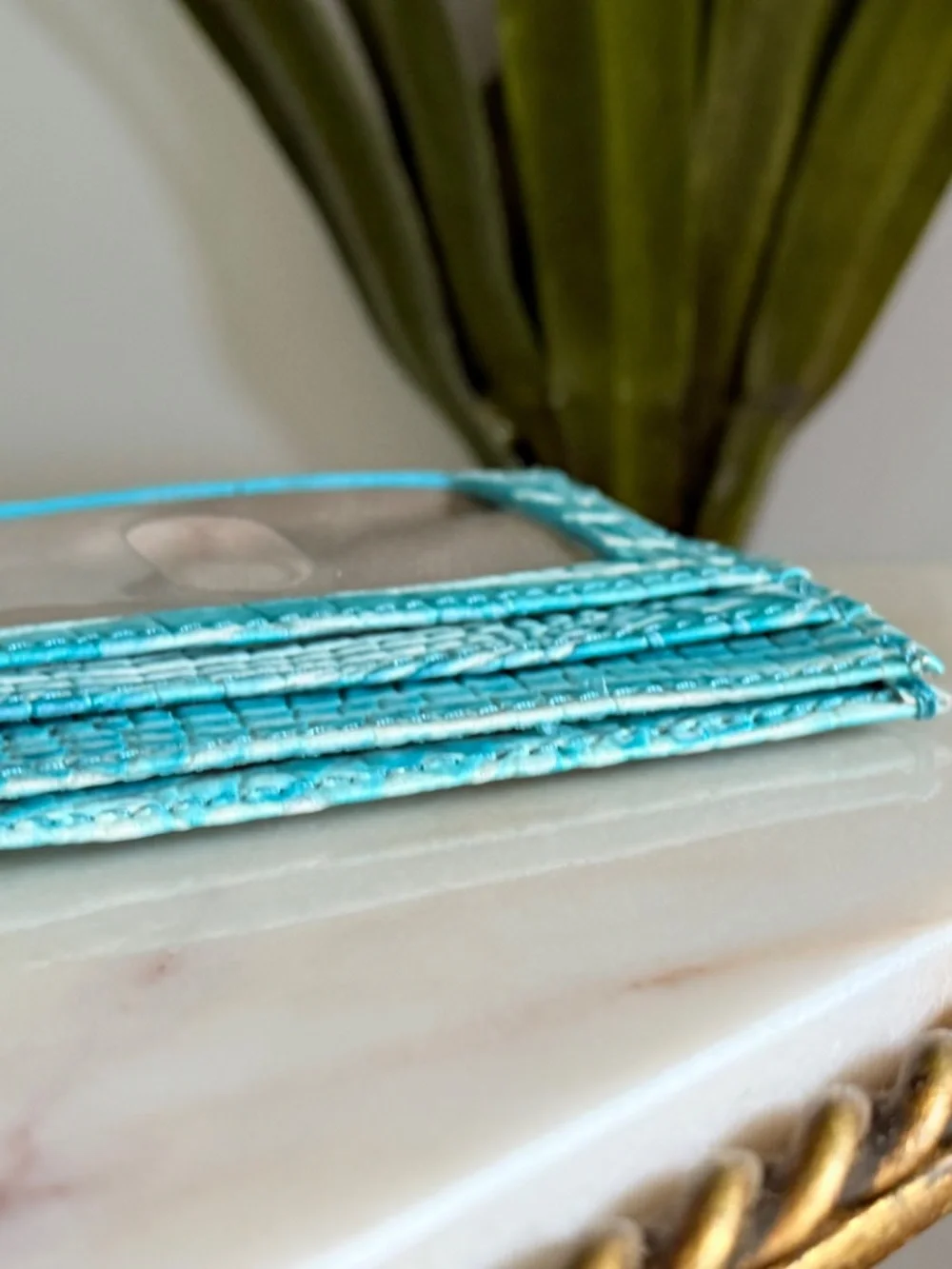 🩵🩵 Brahmin Dusty Blue Cheryl Small Slim CC ID Pocket Wallet Preowned 🩵🩵
